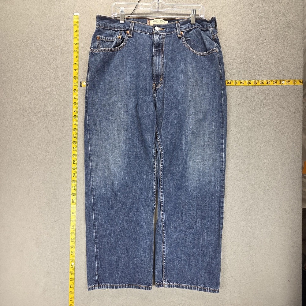 Levis 569 Jeans Mens 36x30 Blue Loose Straight Fit Medium‎ Wash Zip Fly Denim